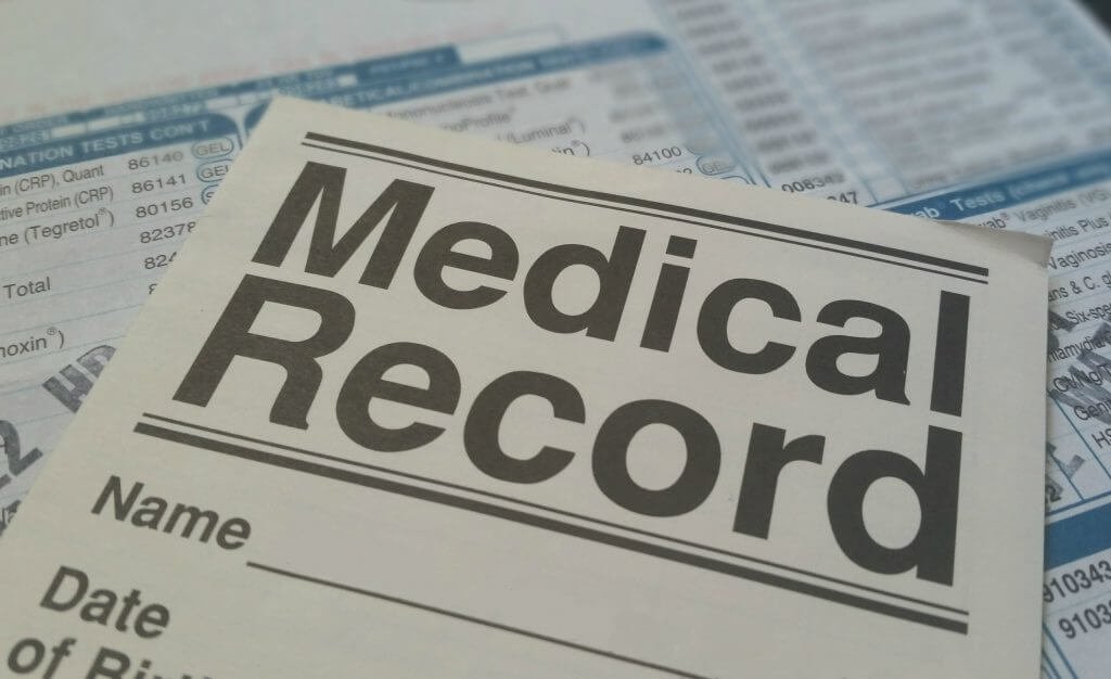 Image of a medical record